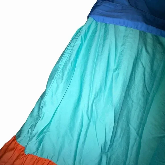 Boden Women's Maxi Dress Size 8 Multicolor 100% Cotton Tiered Belted Alexa - Picture 4 of 10